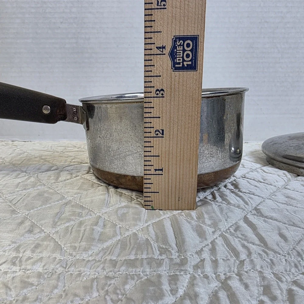1801 Revere Ware 1 Qt Saucepan Pot‎ Copper Bottom Stainless Clinton USA